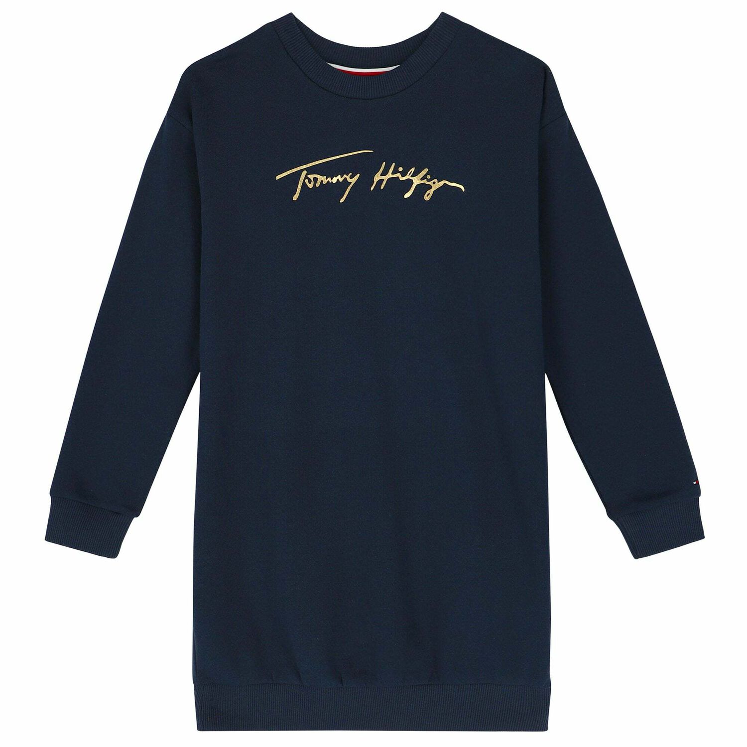 فستان بالشعار باللون الكحلى للبنات, 1, hi-res image number null