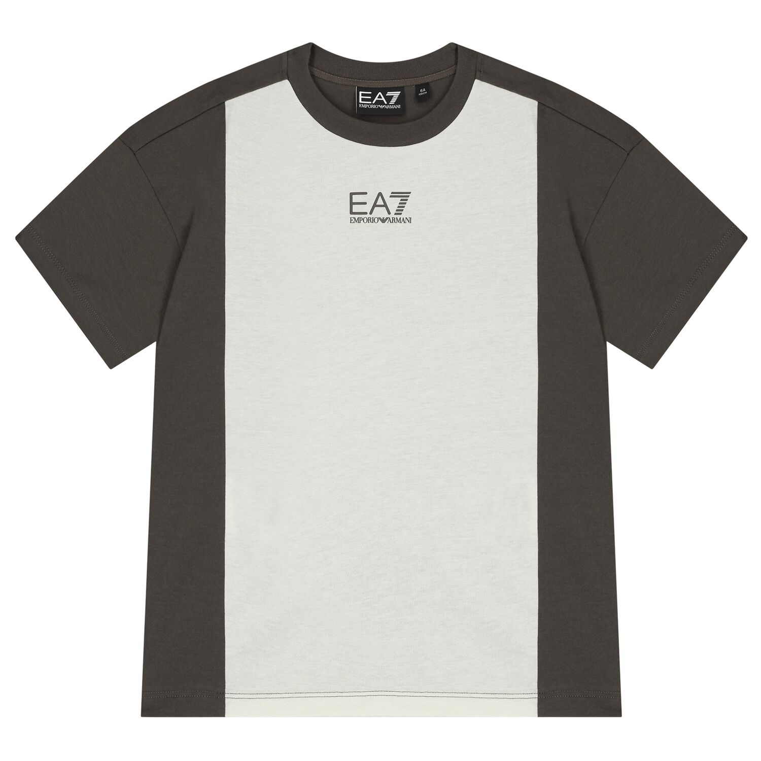 Boys Brown & Beige Cotton Logo T-Shirt, 1, hi-res