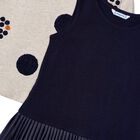 طقم بنات فستان باللون البيج والكحلي, 1, hi-res