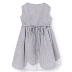 Girls Navy Blue & White Striped Dress, 1, hi-res
