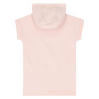 Girls Pink Logo Hooded Dress, 1, hi-res