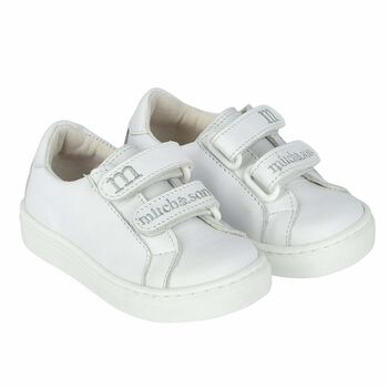 Boys White Logo Trainers