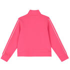 Girls Pink Logo Zip-Up Top, 1, hi-res