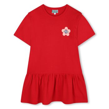 Girls Red Logo Dress