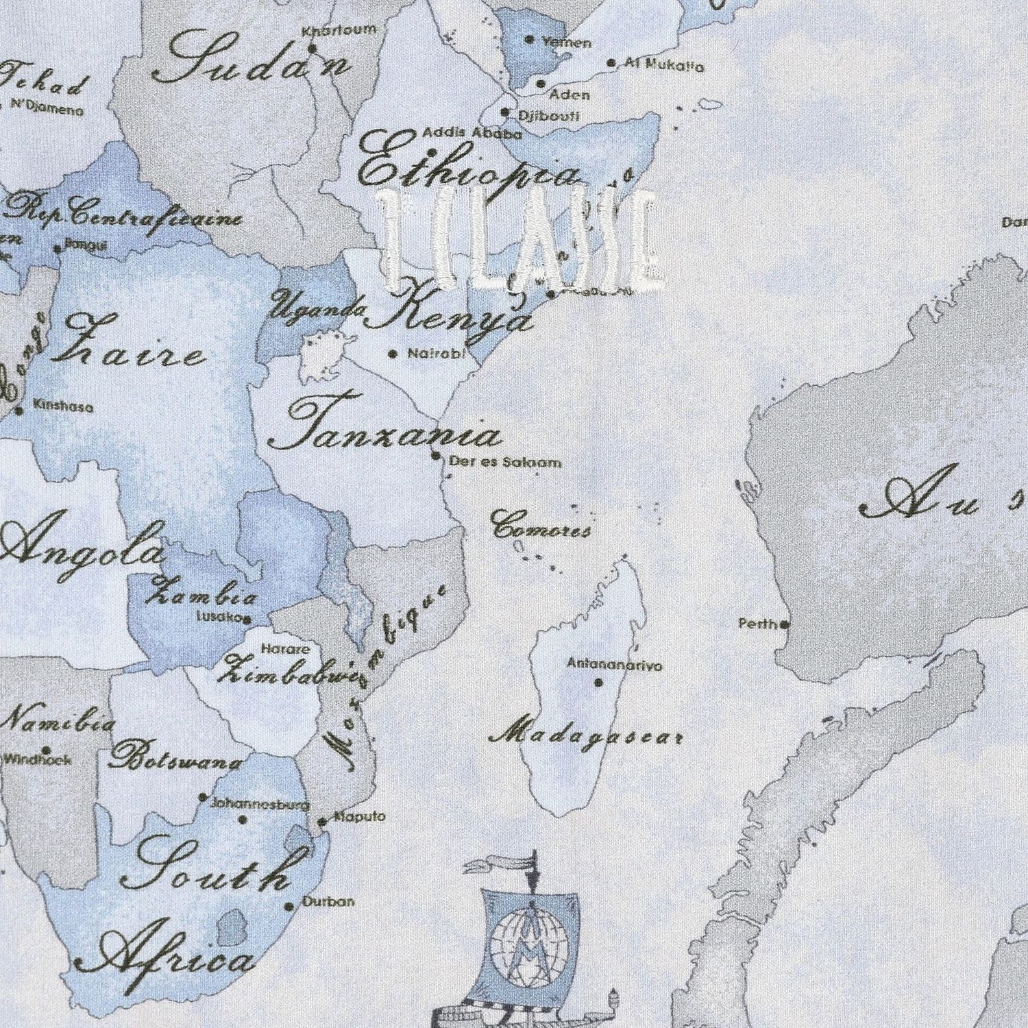 طقم هدايا أفرول  بطبعة خريطة  باللون الأزرق والرمادي للأطفال , 3, hi-res image number null