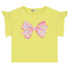 Girls Yellow & White Shorts & T-Shirt Set, 1, hi-res