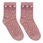 Girls Pink & Ivory Heart Socks (3 Pack), 1, hi-res