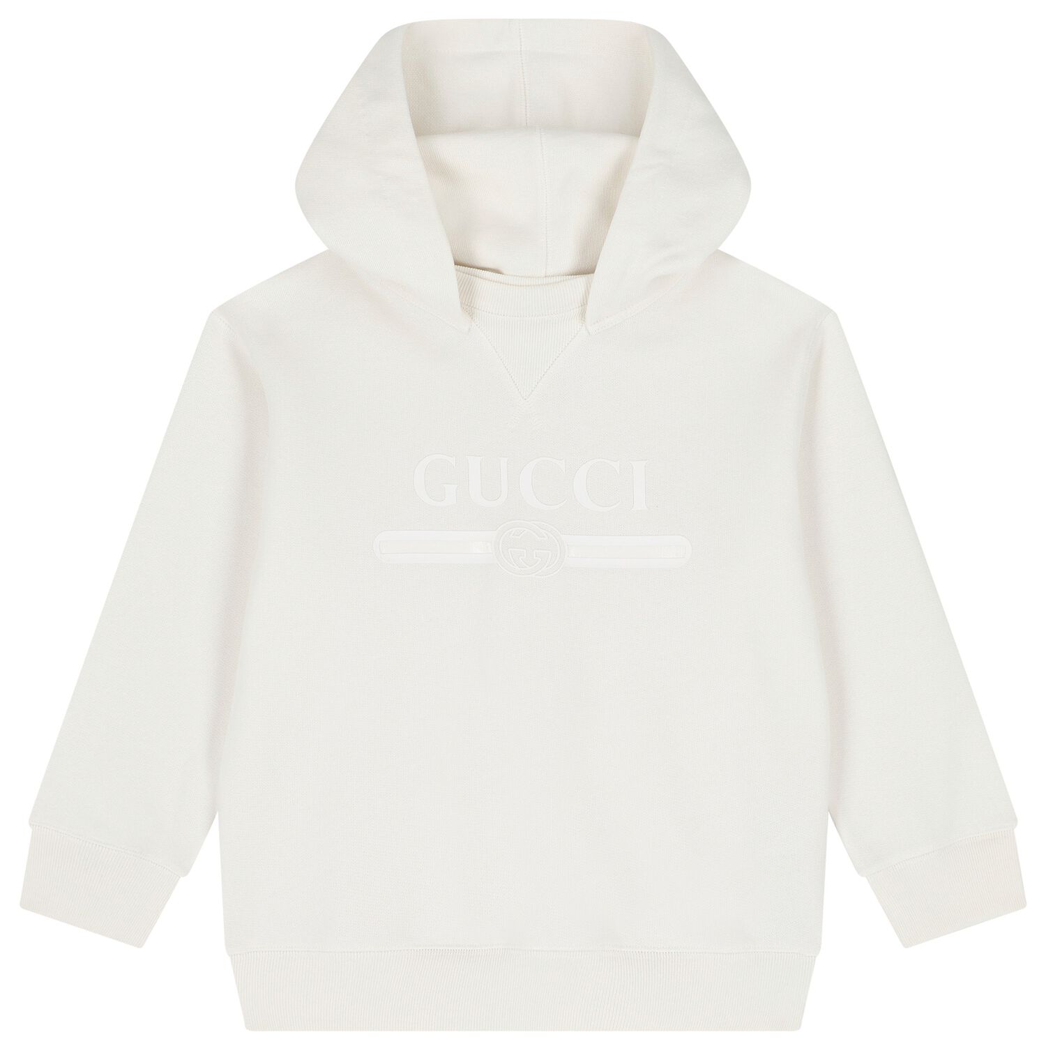 Boys Ivory Logo Hooded Top, 1, hi-res