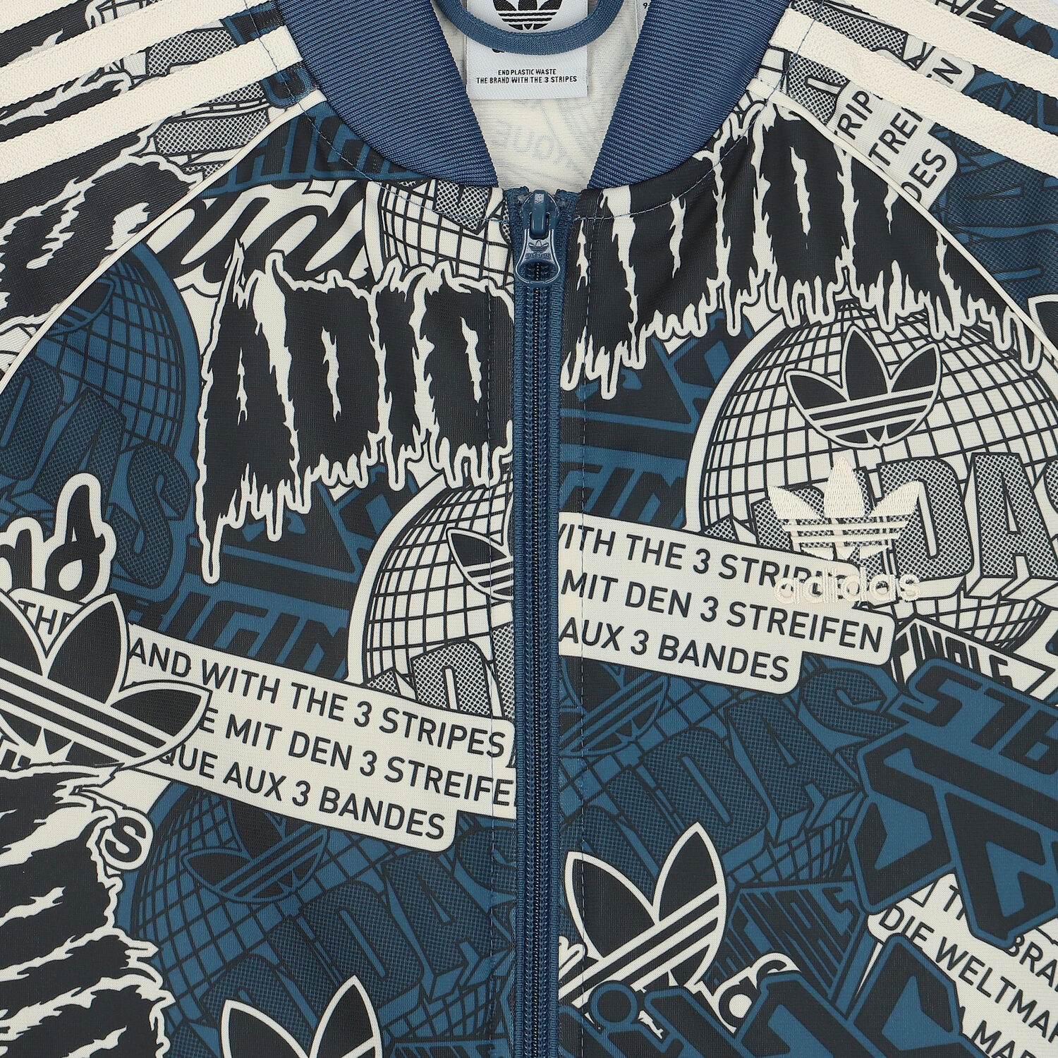 Blue Graphic Logo Zip-Up Top, 1, hi-res image number null