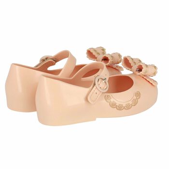Younger Girls Pink Bow Jelly Shoes