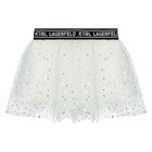 Younger Girls Grey & White Logo Skirt, 1, hi-res