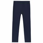 Girls Navy Logo Leggings, 1, hi-res