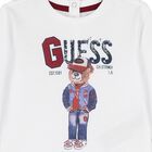 توب بأكمام طويلة للأولاد بشعار تيدي بير باللون الأبيض للأطفال, 2, hi-res