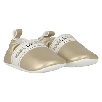 Baby Girls Gold Logo Pre Walker Shoes
