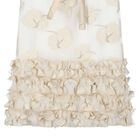 Girls Ivory & Gold Organza Jacquard Dress, 1, hi-res