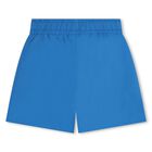 Younger Boys Blue Logo Swim Shorts, 1, hi-res