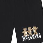 Younger Black Teddy Bear Logo Shorts, 1, hi-res