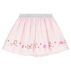 Girls White & Pink Striped Skirt Set, 1, hi-res