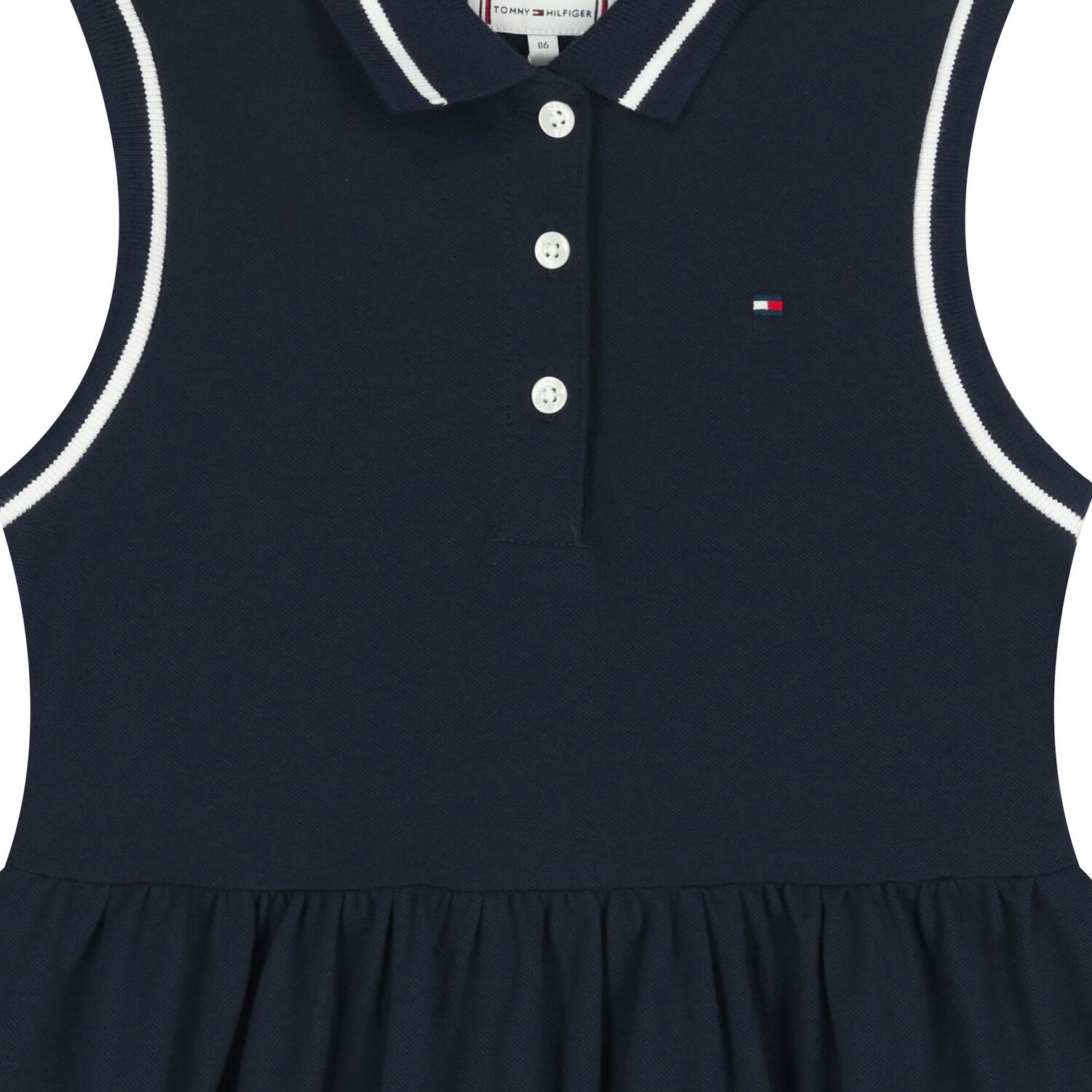 Girls Navy Blue Logo Polo Dress, 1, hi-res