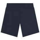 Boys Navy Blue Logo Shorts, 1, hi-res