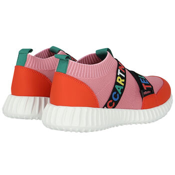 Girls Pink & Orange Sock Trainers