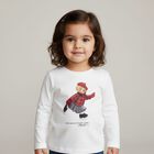 Baby Girls Ivory Polo Bear Long Sleeve Top, 1, hi-res