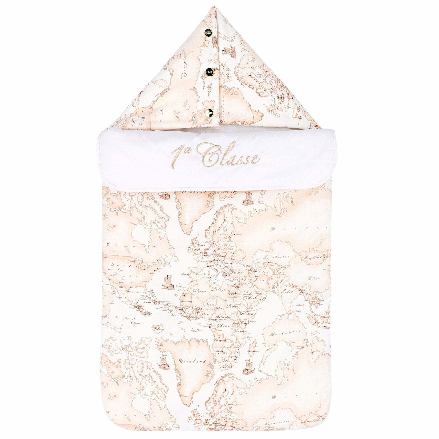 Beige Geo Map Baby Nest, 2, hi-res