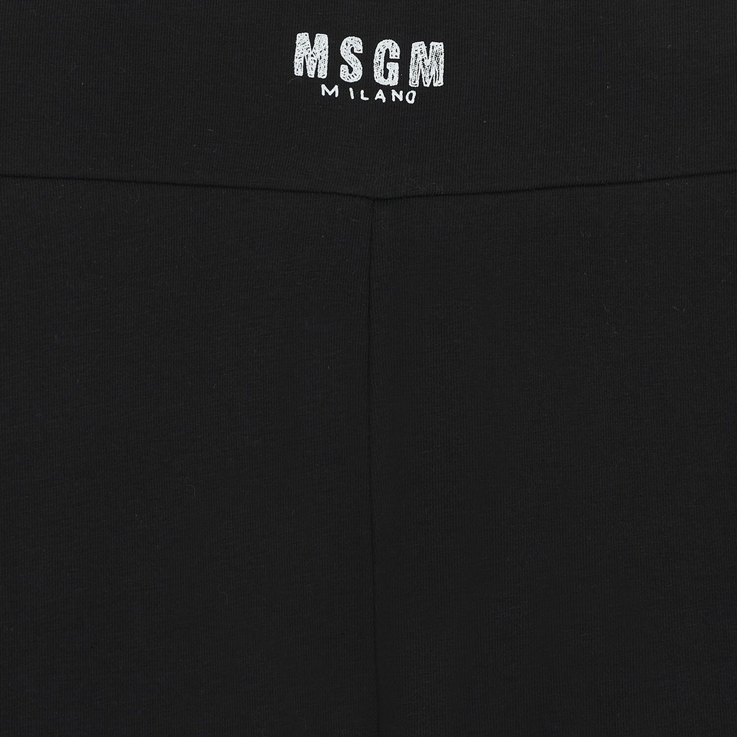 Girls Black Logo Leggings, 1, hi-res