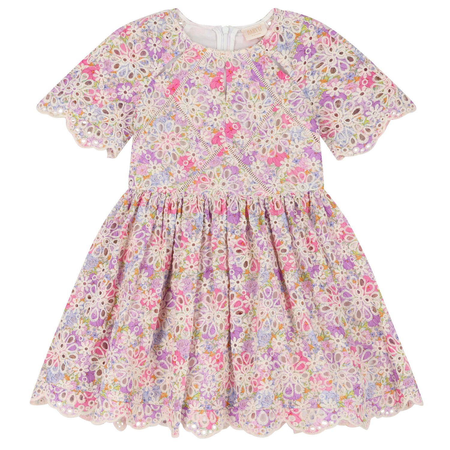 فستان بنات بطبعه الزهور باللون الوردى والبنفسجى, 1, hi-res image number null