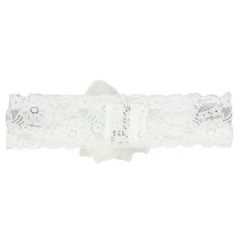 Girls White Flower Lace Headband