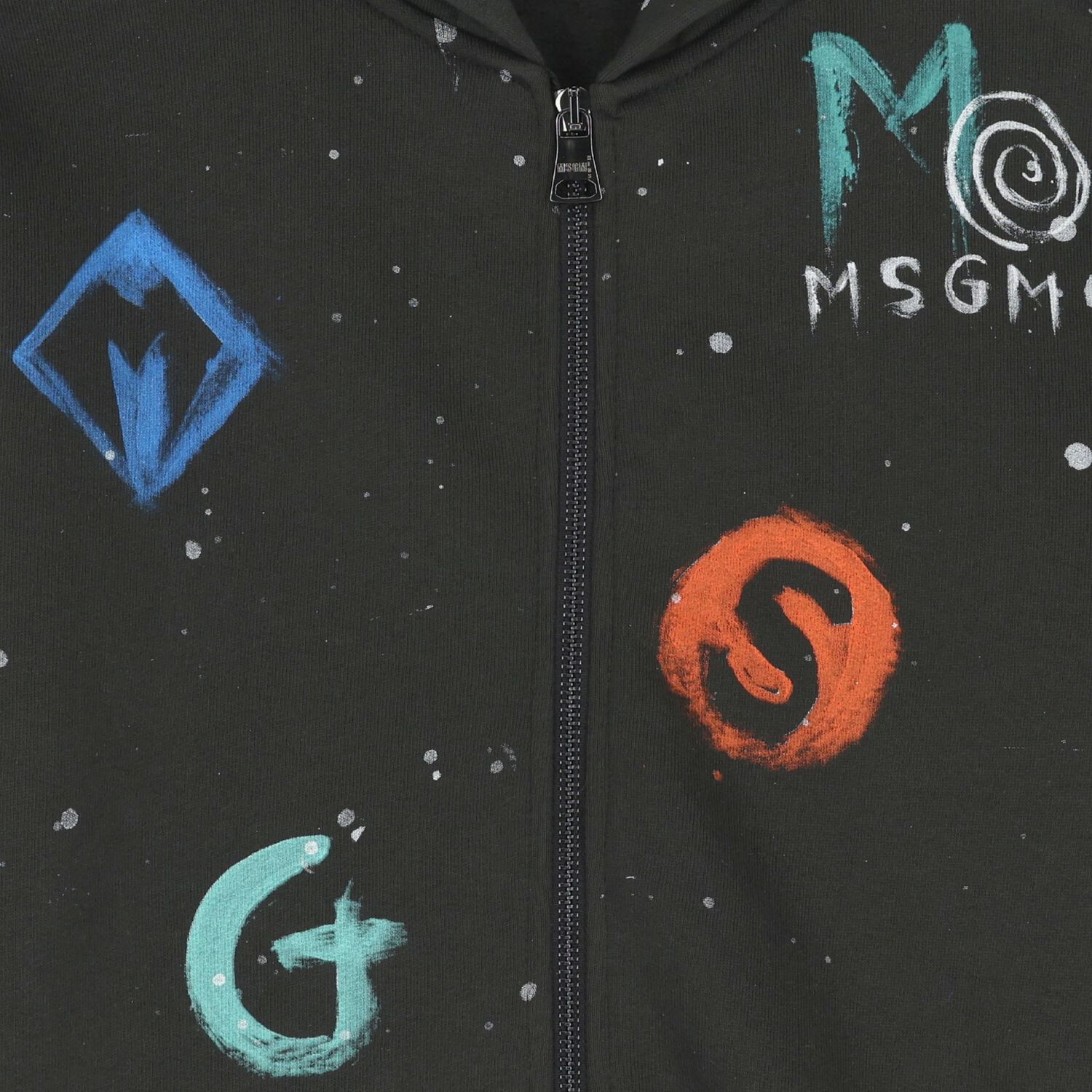 قميص أسود بغطاء رأس وسحّاب, 1, hi-res