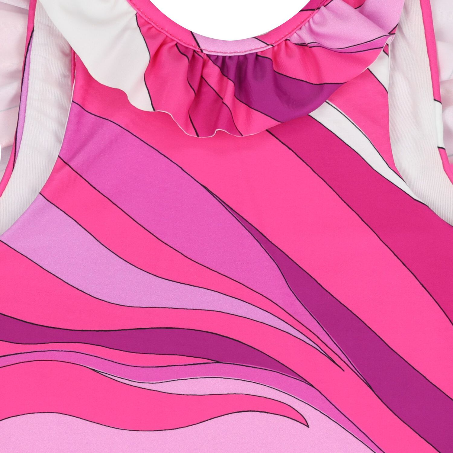 ملابس سباحة مكشكشة باللونين الوردي والبنفسجي للفتيات الصغيرات, 1, hi-res