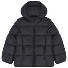Girls Black Puffer Jacket, 1, hi-res