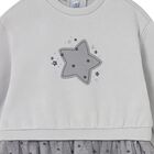 Younger Girls Grey Star Dress, 1, hi-res