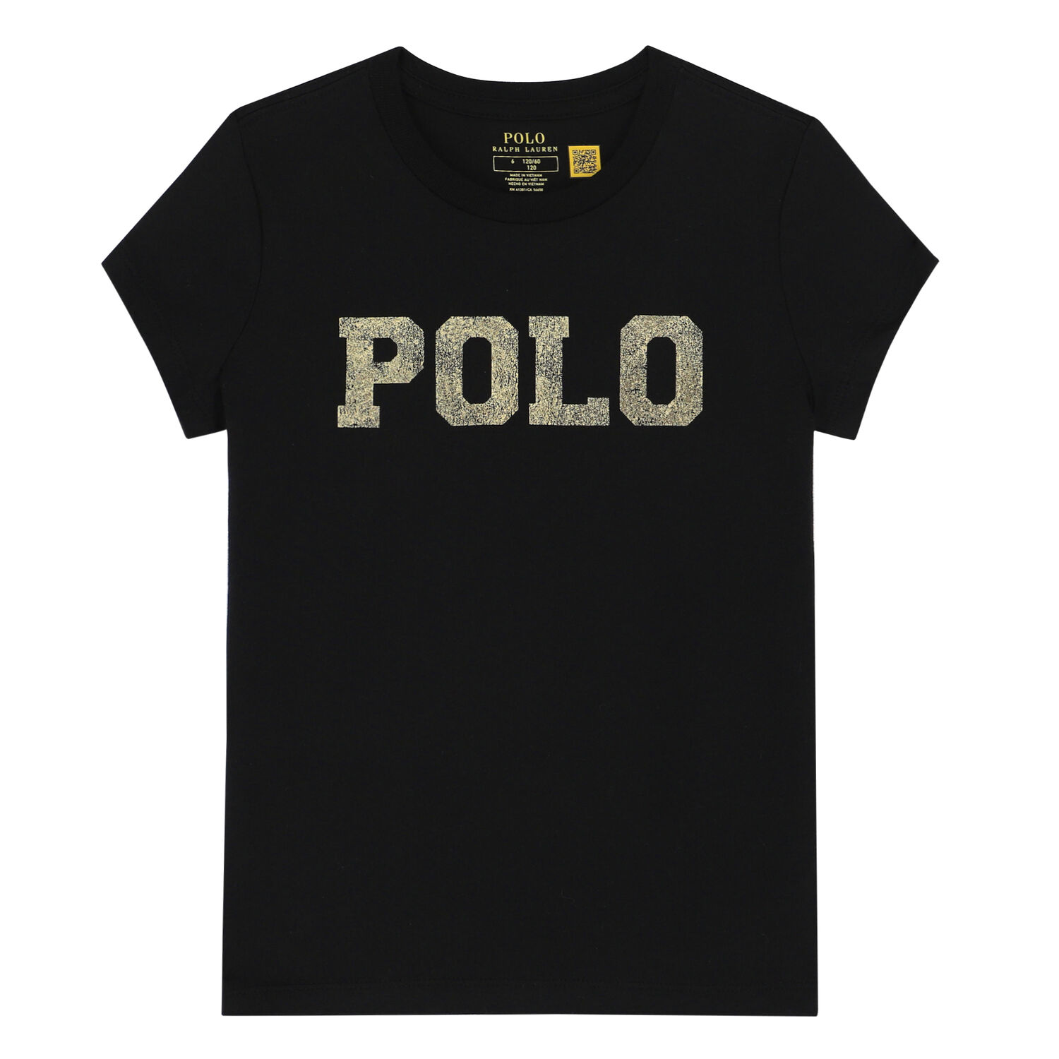 تيشيرت بالشعار باللون الاسود للبنات, 1, hi-res image number null