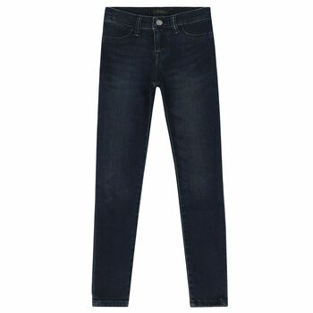 Girls Navy Denim Jeggings