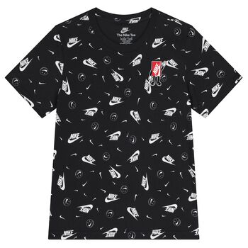 Nike Kids تي شيرت بشعار أسود, 2 تي شيرت بشعار أسود