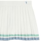 Girls White Logo Pleated Skirt, 1, hi-res