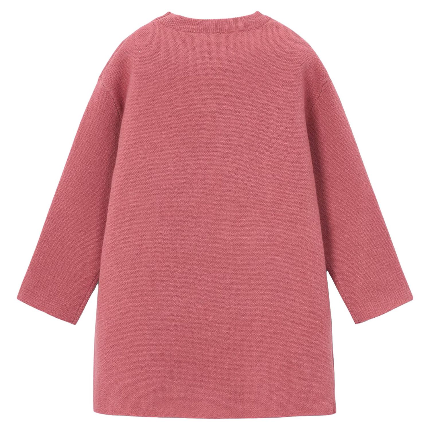 Girls Pink Fox Knitted Dress Set, 1, hi-res