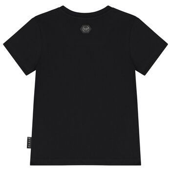 Boys Black Logo Teddy Bear T-Shirt