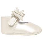 Baby Girls Ivory Bow Pre Walker Shoes, 3, hi-res