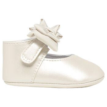 Baby Girls Ivory Bow Pre Walker Shoes