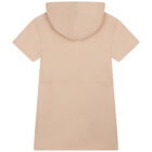Girls Beige Pineapple Hooded Dress, 1, hi-res