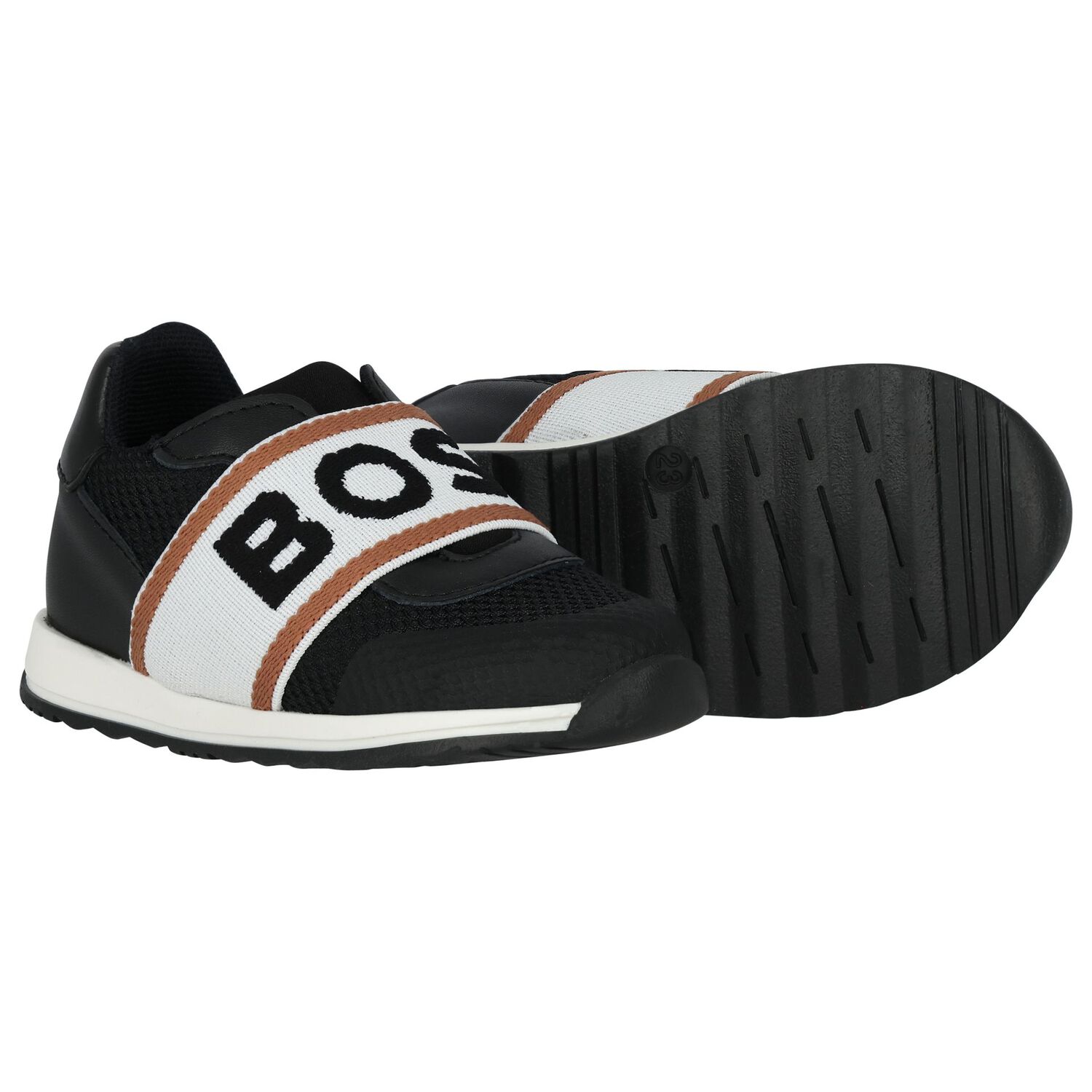 Boys Black Logo Trainers, 1, hi-res image number null