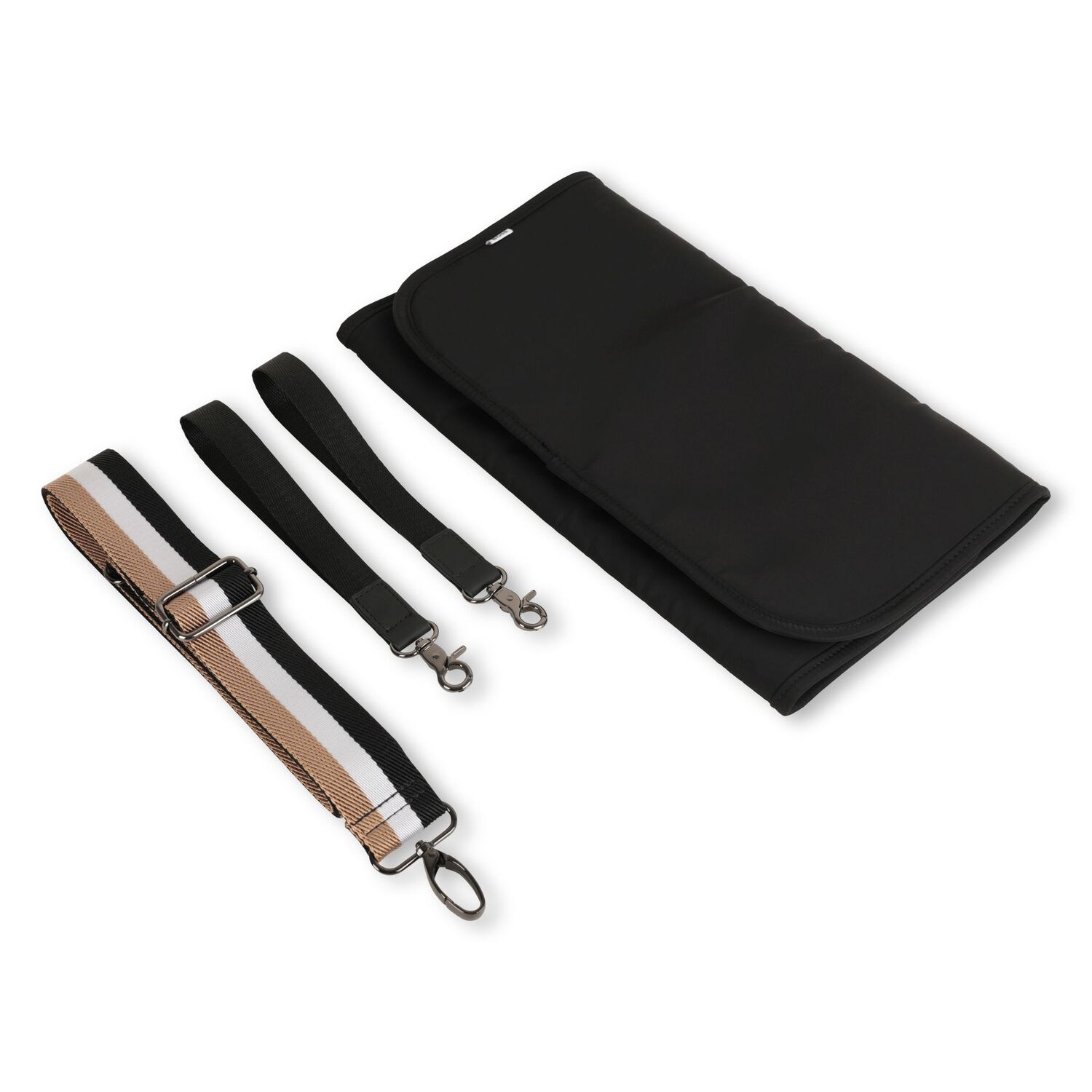 حقيبة تغيير حفاضات بالشعار باللون الأسود للأطفال, 1, hi-res image number null