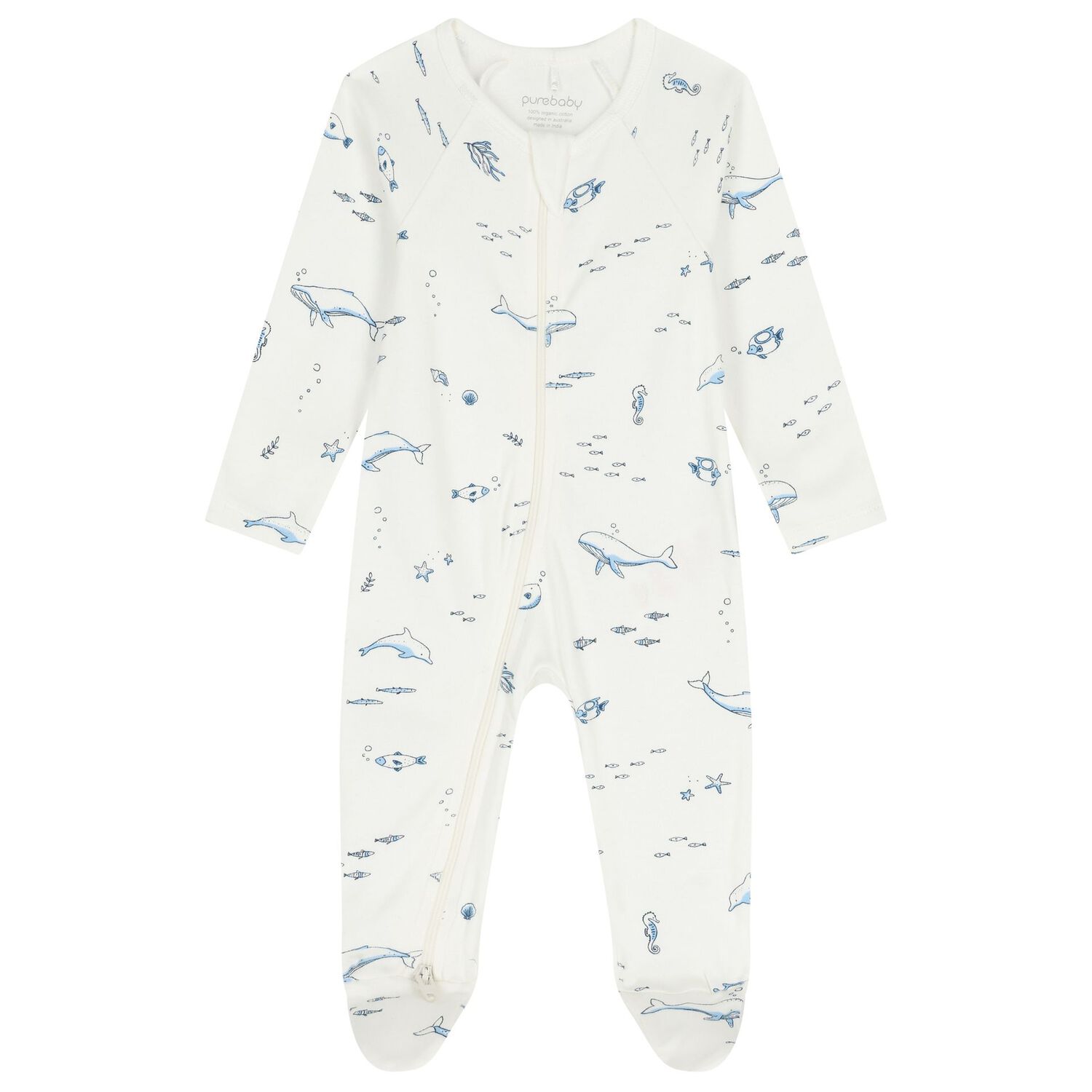 Baby Boys White & Navy Blue Babygrows ( 2 Pack ), 7, hi-res image number null