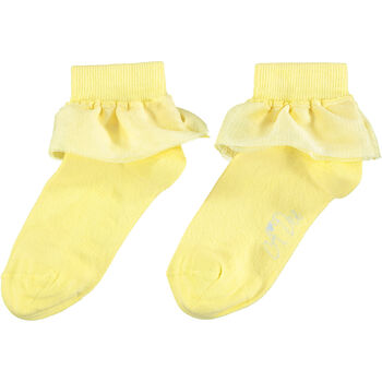 Girls Yellow Logo Socks