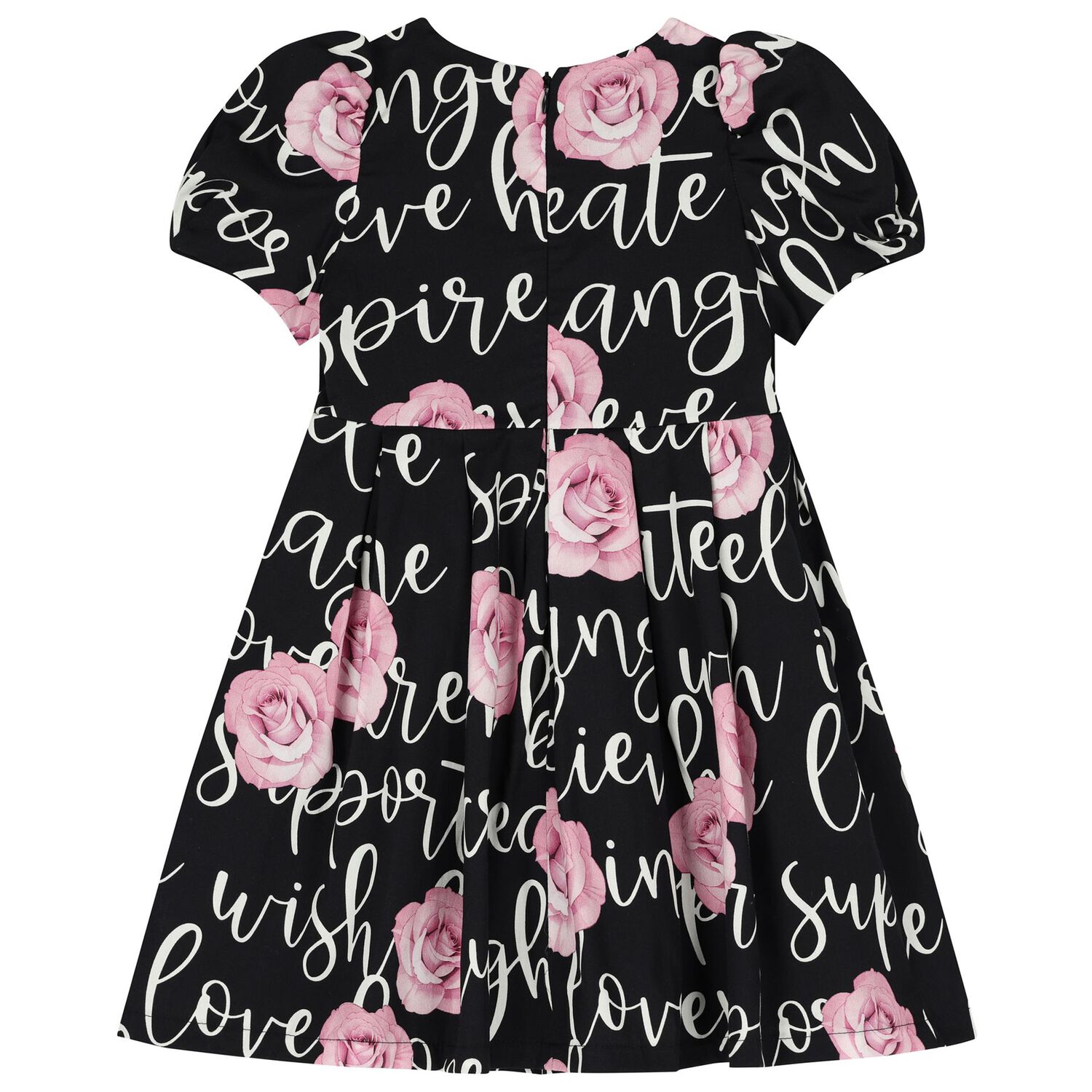 فستان بنات بطبعة الزهور باللون الاسود, 1, hi-res image number null