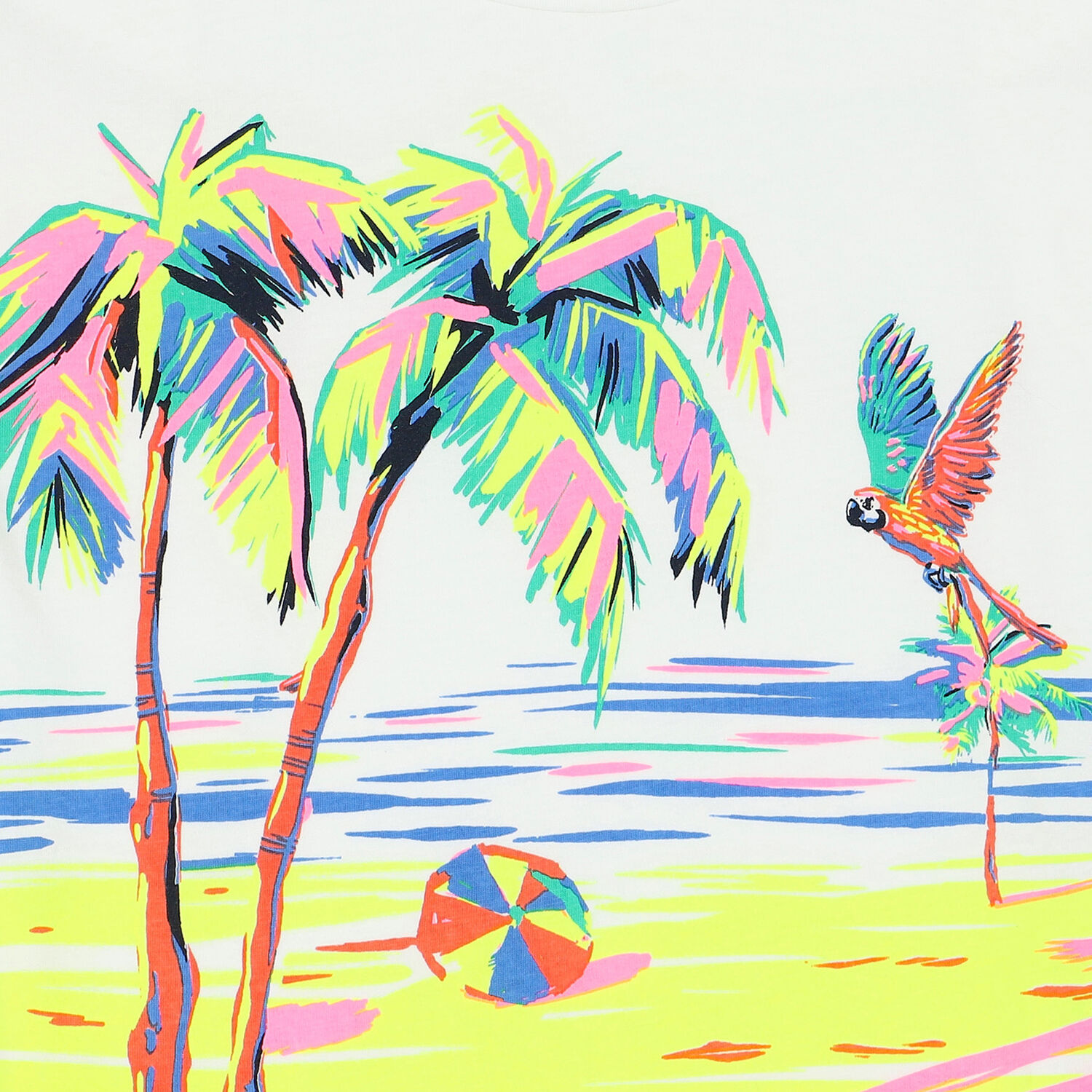 Girls White Palm Tree T-Shirt, 1, hi-res image number null