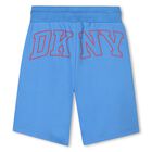 Boys Blue Logo Shorts, 1, hi-res